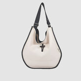 Black Trim Round Canvas Tote Bag